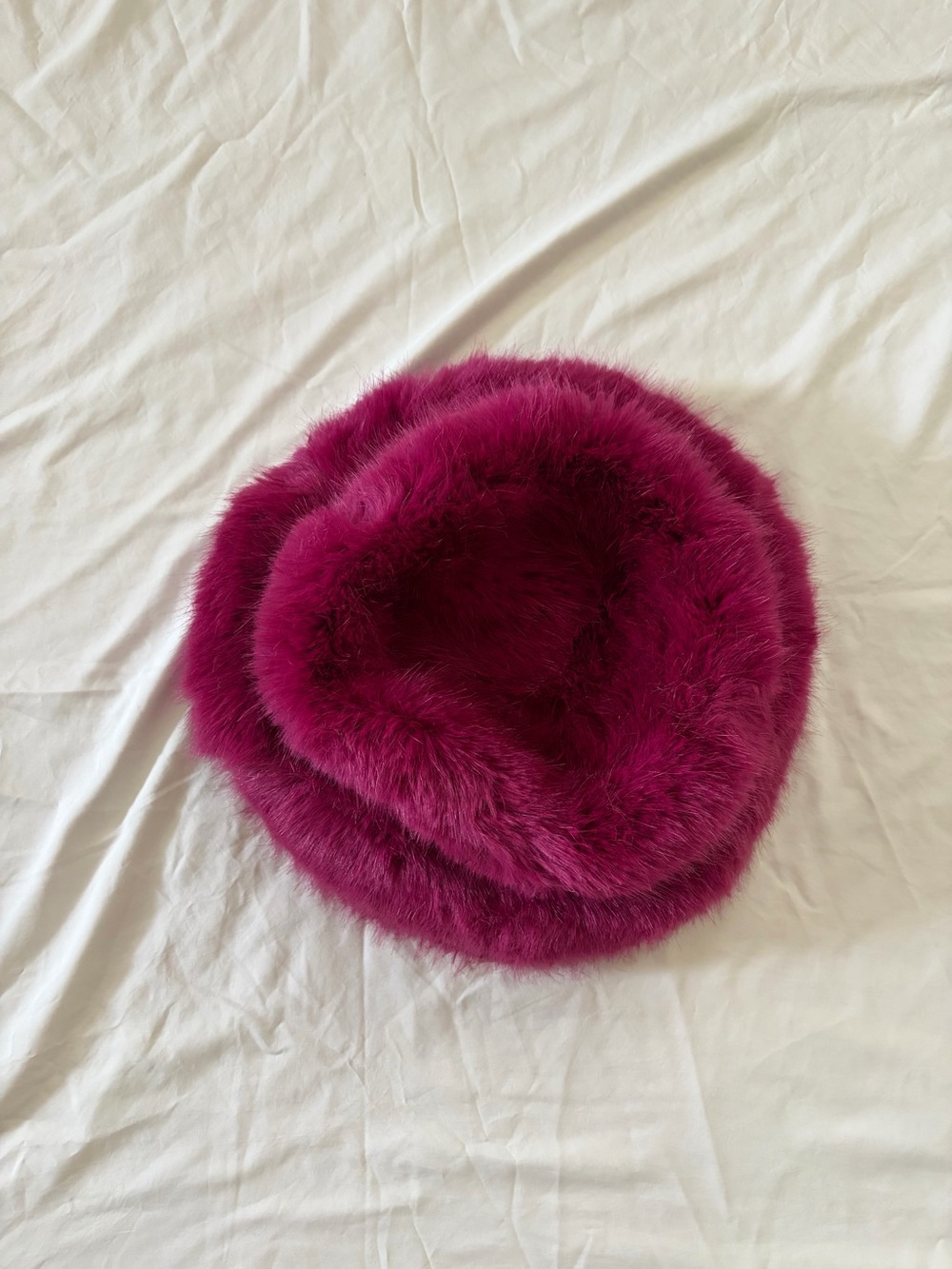 Emma Brewin Faux Fur Fuzzy Hat - Hot Pink